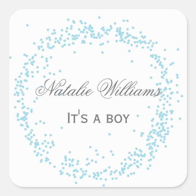 Blue It's a Boy Confetti - Square Sticker (Vorderseite)