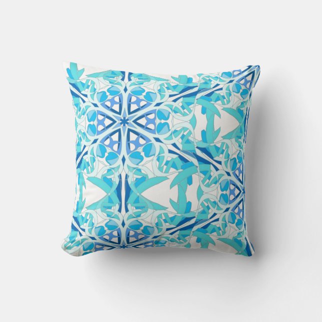 Blue Ivy, Mandala Design Kissen (Vorderseite)