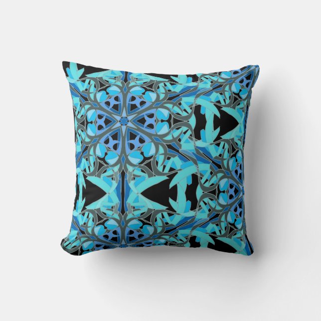 Blue Ivy, Mandala Design Kissen (Vorderseite)
