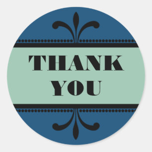 Blue/Jade Extravagant Art Deco Danke Stickers