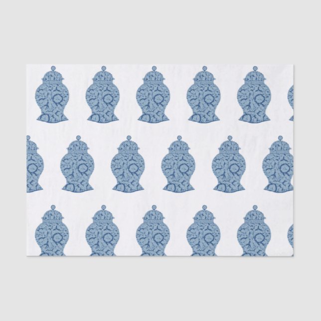 Blue Jar Ginger Jars Mosaic Wrapping Paper Seidenpapier (Vorderseite)