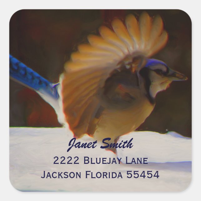 Blue Jay Address Sticker (Vorderseite)