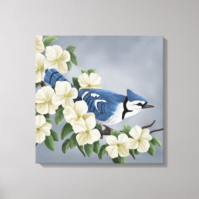 Blue Jay Art Prints Leinwanddruck (Vorderseite)