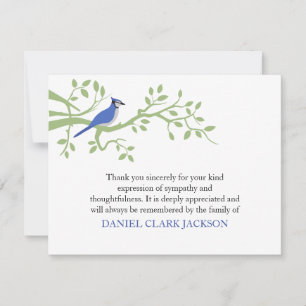 Blue Jay Beerdigung Danke Note Card