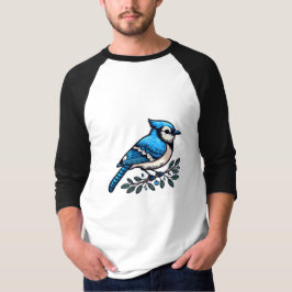 Blue Jay bird Basic 3/4 Sleeve Raglan T - Shirt