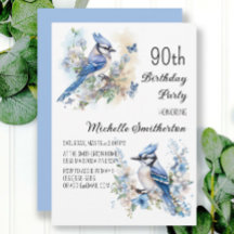Blue Jay Bird Blume Springtime 90. Geburtstag
