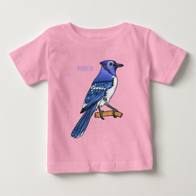 Blue Jay bird Cartoon Baby T-shirt (Vorderseite)