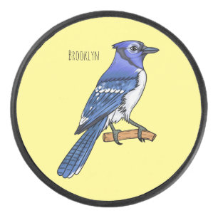 Blue Jay bird Cartoon Eishockey Puck