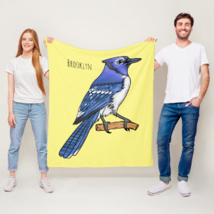 Blue Jay bird Cartoon Fleecedecke