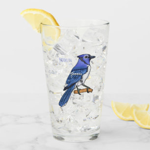 Blue Jay bird Cartoon Glas
