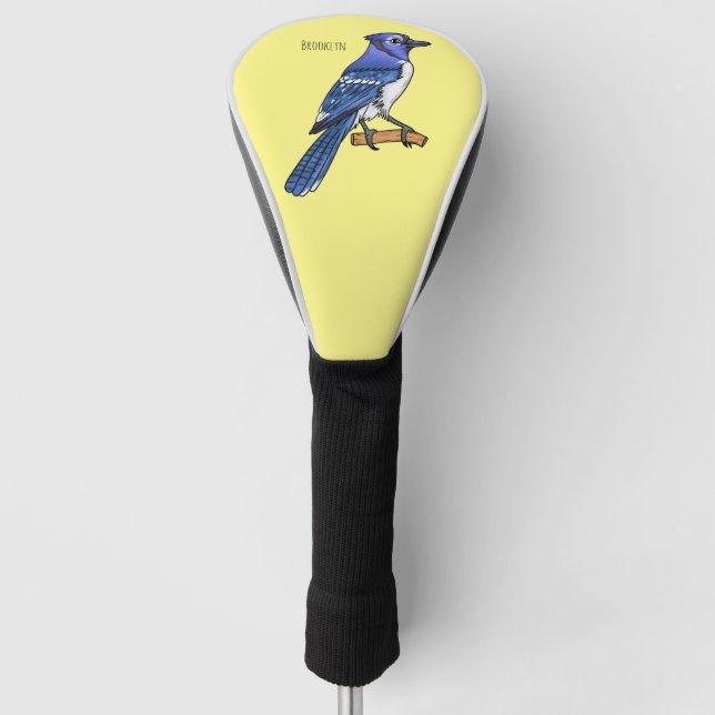 Blue Jay bird Cartoon Golf Headcover (Vorderseite)