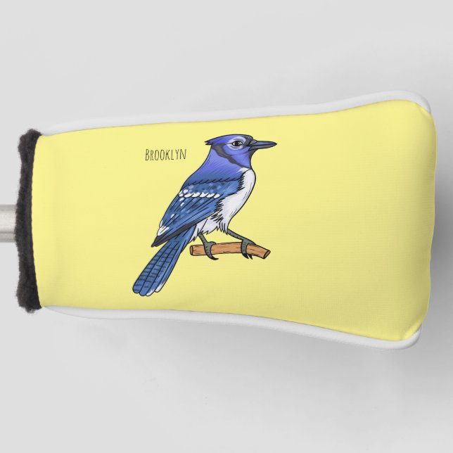 Blue Jay bird Cartoon Golf Headcover (Vorderseite)