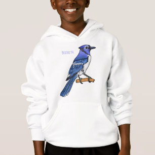 Blue Jay bird Cartoon Hoodie