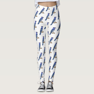 Blue Jay bird Cartoon Leggings