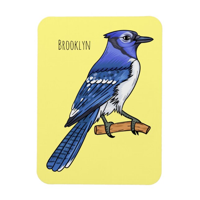 Blue Jay bird Cartoon Magnet (Vertikal)