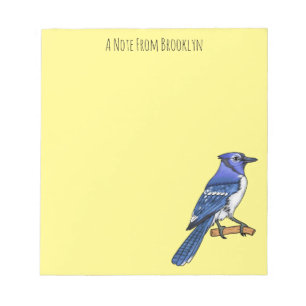 Blue Jay bird Cartoon  Notizblock