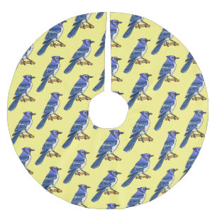 Blue Jay bird Cartoon Polyester Weihnachtsbaumdecke