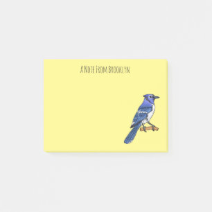 Blue Jay bird Cartoon Post-it Klebezettel