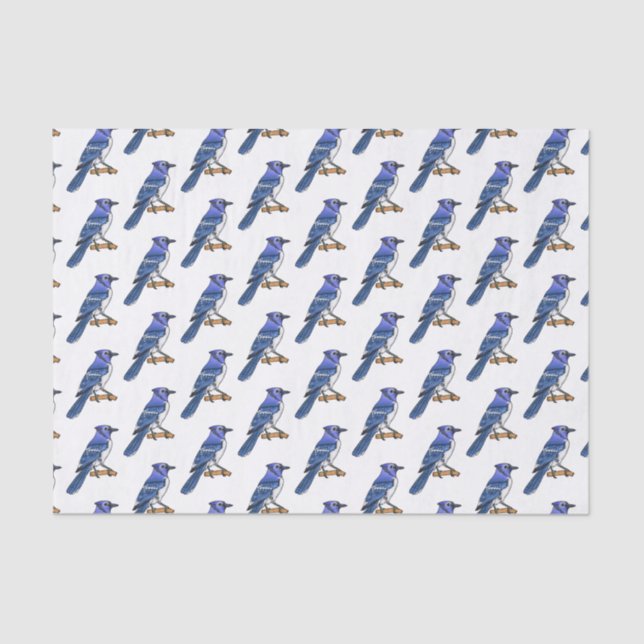 Blue Jay bird Cartoon Seidenpapier (Vorderseite)