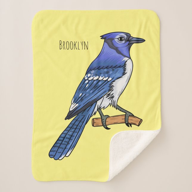 Blue Jay bird Cartoon Sherpadecke (Vorderseite)