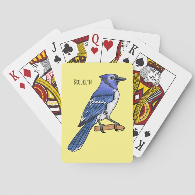 Blue Jay bird Cartoon Spielkarten (Rückseite)