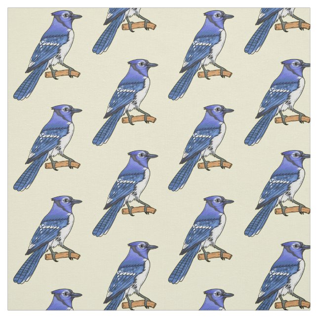 Blue Jay bird Cartoon Stoff (Muster)