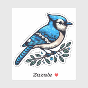 Blue Jay bird Custom Cut Vinyl Sticker