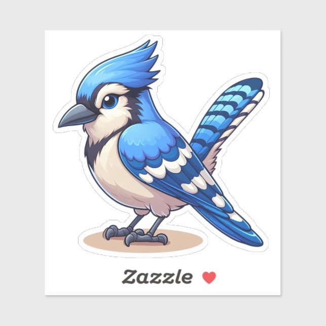 Blue Jay bird Custom Cut Vinyl Sticker (Blatt)