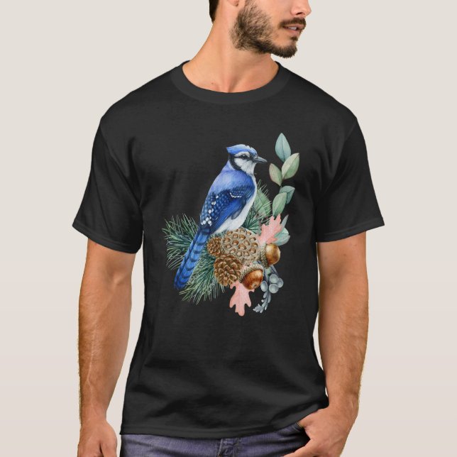 Blue Jay Bird   Cute Birds Animal   Graphic T-Shirt (Vorderseite)
