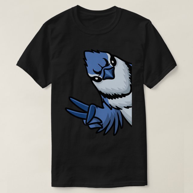 Blue Jay Bird Cyanocitta Cristata von Side T-Shir T-Shirt (Design vorne)