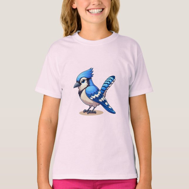 Blue Jay bird Kids Basic T - Shirt (Vorderseite)