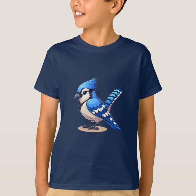 Blue Jay bird Kids Basic T - Shirt (Vorderseite)