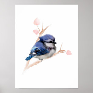 Blue Jay Bird Poster Print