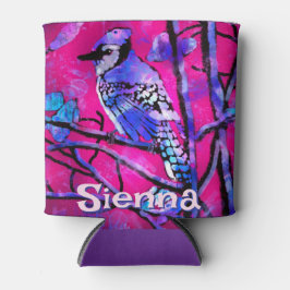 Blue Jay Bird Tree Branch Pink Personalized Dosenkühler