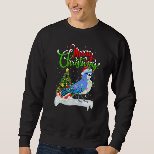 Blue Jay Bird  Xmas Decoration Santa Blue Jay Chri Sweatshirt (Vorderseite)