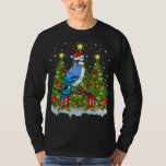 Blue Jay Bird Xmas Lights Santa Blue Jay Christmas T-Shirt<br><div class="desc">Blue Jay Bird Xmas Lights Santa Blue Jay Weihnachtsbaum</div>