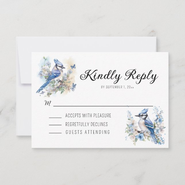 Blue Jay Birthday Party UAWG RSVP Karte (Vorderseite)