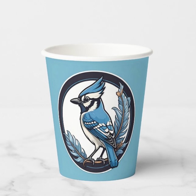 Blue Jay Blue Bird Pappbecher (Vorderseite)