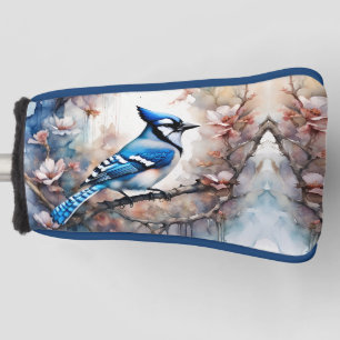 Blue Jay Cherry Blüten Wasserfarbe Golf Headcover