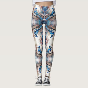 Blue Jay Cherry Blüten Wasserfarbe Leggings