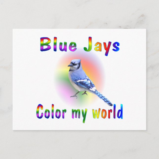 Blue Jay Color My World Postkarte (Vorderseite)