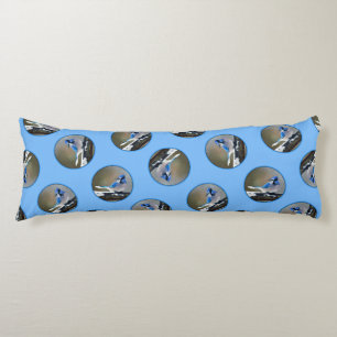Blue Jay in Winter Snow Painting Original Bird Art Seitenschläferkissen