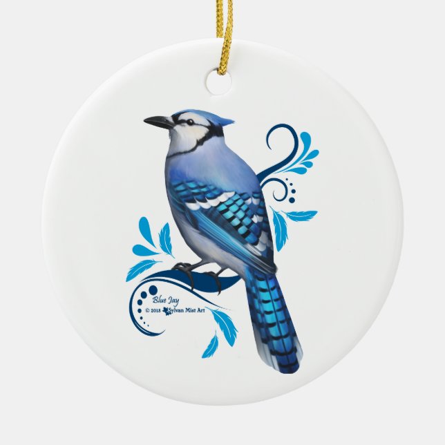 Blue Jay Keramik Ornament (Vorne)