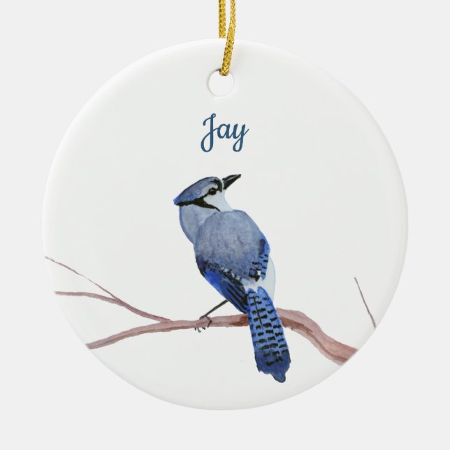Blue Jay Keramik Ornament (Vorne)