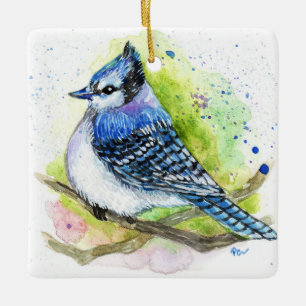 Blue Jay Keramikornament