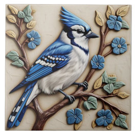 Blue Jay - Kunst und Handwerk Keramik Tile Fliese