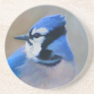 Blue Jay Painting - Original Bird Art Getränkeuntersetzer