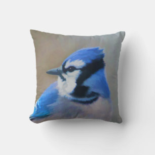 Blue Jay Painting - Original Bird Art Kissen