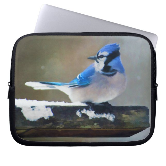 Blue Jay Painting - Original Bird Art Laptopschutzhülle (Vorderseite)