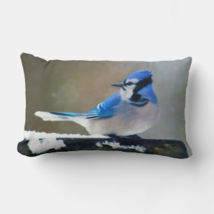 Blue Jay Painting - Original Bird Art Lendenkissen